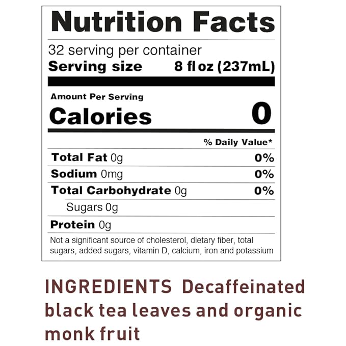 The Republic of Tea – Keto-Friendly Sweet Iced Decaf Black Tea, 8 Large Quart-Sized Iced Tea Pouches, Decaffeinated