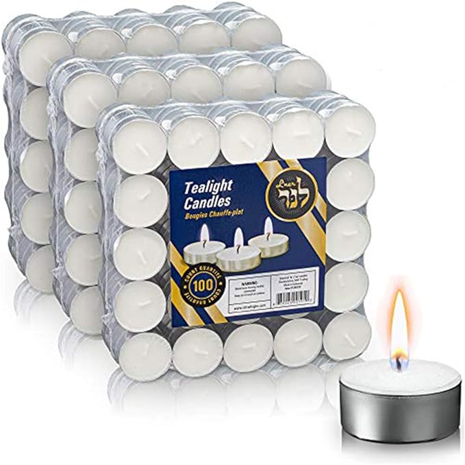 L'ner Tea Light Candles – Set of 300 Unscented Tea Lights – Burns Aprx. 4 Hours – Party & Ambience Candles – Restaurant Decorations