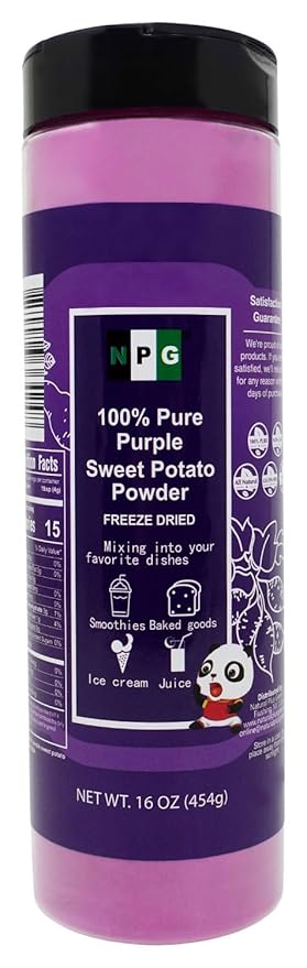 NPG 100% Pure Purple Sweet Potato Powder (Purple Yam Ube) 16 Ounces, All Natural Purple Dry Food Coloring Powder for Baking, Smoothies, Pasta, Tortillas, Vegan Gluten Free Non-GMO