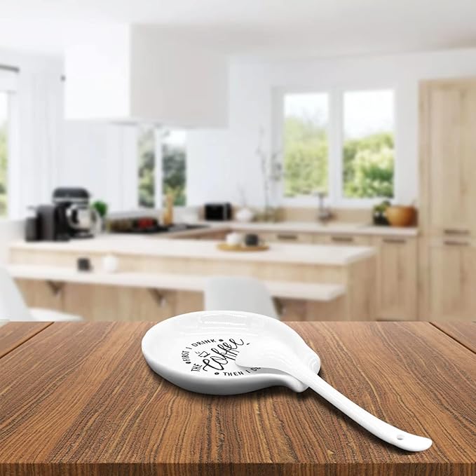 Funny Coffee Spoon Rest-But First Coffee Ceramic Spoon Holder-Cafe Station Bar Accessories