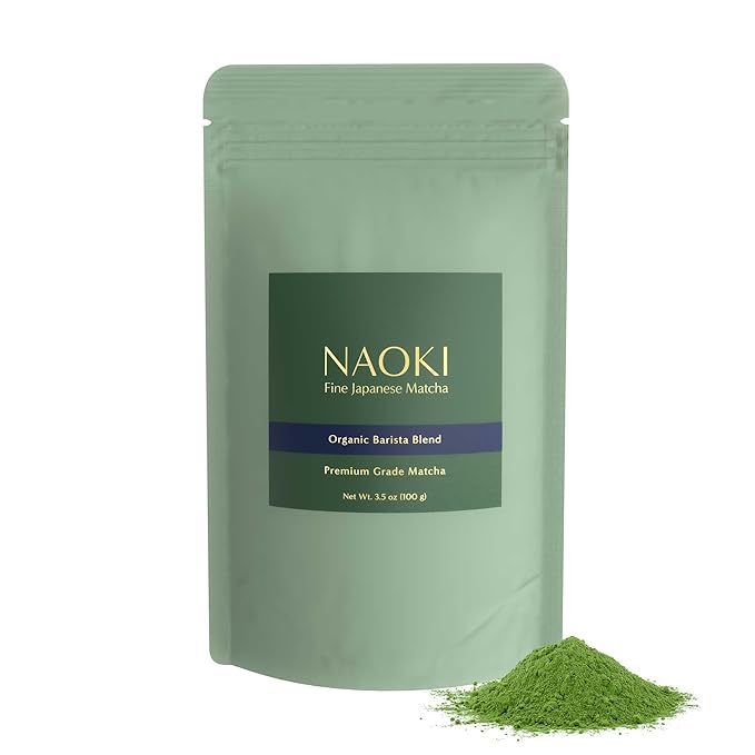 Naoki Matcha Organic Barista Blend Premium Grade Matcha - Authentic Japanese Matcha Green Tea Powder from Japan (100g / 3.5oz)