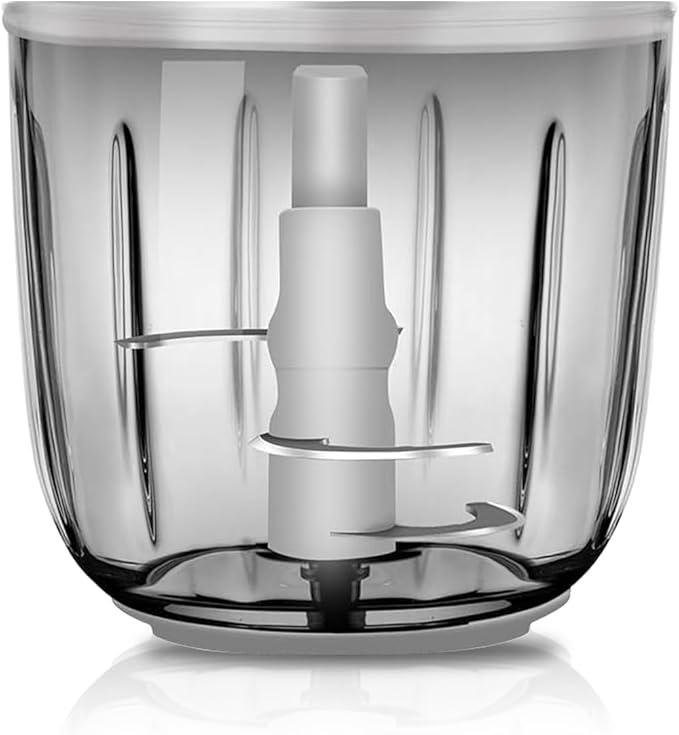 1.3Cup Food Processor Replacement Glass Bowl- Mini Food Processor & Portable Small Food Chopper for Vegetables Fruit Salad Onion Garlic,Kitchen Replacement (For our food processors only)
