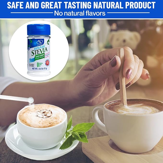 BSL 100% Pure Stevia Extract Powder Without Erythritol 0.6 Oz, No Artificial Sweetener, 620 Servings | Zero Calorie & Keto Friendly, Pure Stevia Powder
