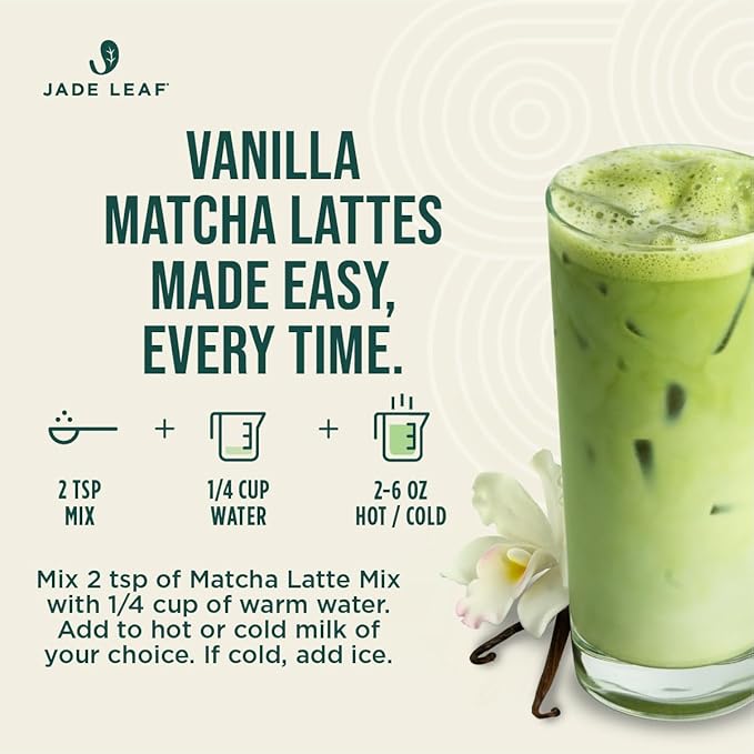Organic Cafe Style Sweetened Matcha Latte Mix - Vanilla
