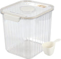 22 Lbs Plastic Dry Food Storage Container with Scoop, Airtight Food Storage Container with Seal Lid, Flip Top, Clear
