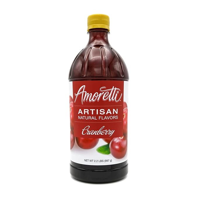 Amoretti - Natural Cranberry Artisan Flavor Paste, 2.2 lbs, Perfect For Ice Cream, Beverages, Cakes, and more, Preservative Free, Vegan, Gluten Free, No Artificial Sweeteners, Highly Concentrated