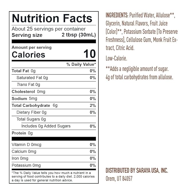 Lakanto Gingerbread Simple Syrup - Perfect for Coffee, Tea, Lattes, Smoothies, Cocktails, Baking & Holiday Drinks, Monk Fruit Sweetener with Allulose Zero Sugar, Keto Diabetic Friendly (25.4 Fl Oz)