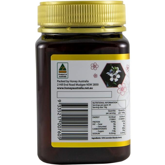 Honey Australia Manuka Honey MGO 263+ | 17.6 oz | Raw, Organic, Pure Honey for Daily Wellness & Energy | Natural Sweetener & Health Boost | Rich in Nutrients, Delicious, Creamy Flavor