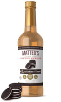 Matteo's Cookies and Cream Syrup for Coffee, Lattes, Cappuccinos & Desserts – Sugar-Free Sweetener for Beverages, Keto Friendly, Zero Calories, Indulgent Flavor, Non-Alcoholic, 33.8oz (1pk)