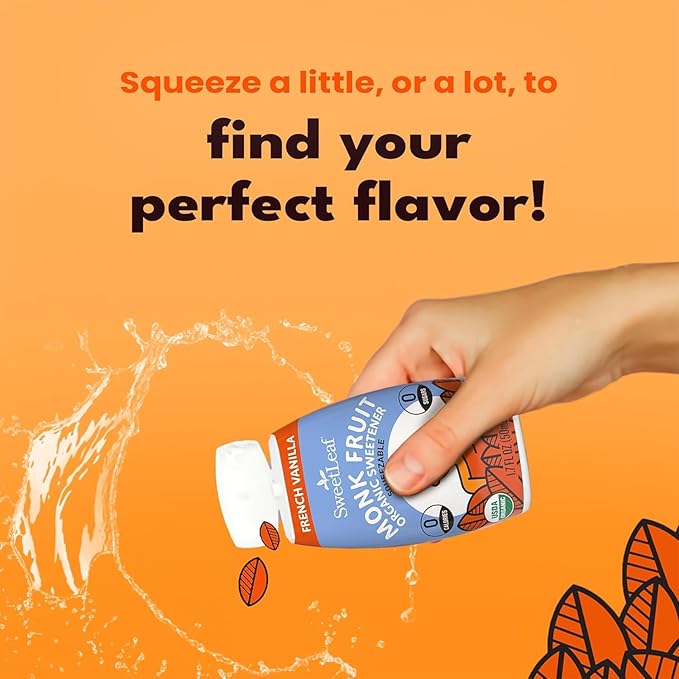 SweetLeaf French Vanilla Liquid Monk Fruit - Monk Fruit Liquid Sweetener Drops, Organic Monk Fruit Extract, Zero Calorie Sweetener, Sugar Free, Keto Friendly, Erythritol Free - 1.7 Fl Oz (Pack of 3)