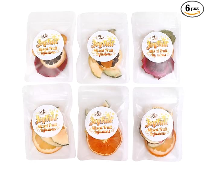 USTCM JoyFull Mixed Fruit Infusions Fruit Tea Single Pack All Natural Dried Fruits Mixed Flavors Make Perfect Tea! 15g (Combo 6, Pack of 6)