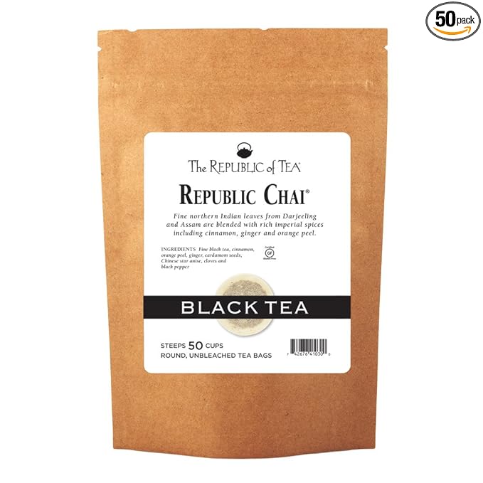 The Republic of Tea Republic Chai Black Tea, 50 Tea Bag Refill