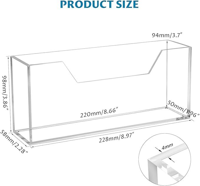 Onemake Acrylic Guest Towel Napkin Holder for Bathroom, Clear Waterproof Splash Towel Holder for Table, Kitchen, Napkin Holders for Paper Napkins, Dining Table Napkin Tray for Home, Restaurant, Hotel