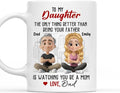 Wrappiness Dad And Daughter Personalized Coffee Mug - Watching You Become A Mom, Thoughtful Gifts for Daughter from Dad, Birthday Mothers Day Gift from Father