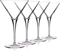 Luigi Bormioli Crescendo 10 Oz Martini Glasses, Set of 4, Crystal Cocktail Glasses, Dishwasher Safe Martini Glass, Made in Italy