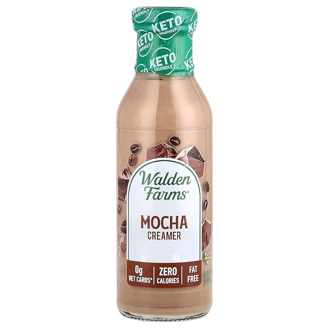 Walden Farms Mocha Coffee Creamer – Zero Calorie, Sugar Free, Keto & Fat Free Non-Dairy Creamer for Coffee & Espresso – 12 oz Bottle