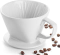 DOWAN Pour Over Coffee Maker, Non-Electric Pour Over Coffee Dripper, Manual Brew Maker, Single Cups Porcelain Slow Brewing Accessories for Gifts,White