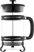 French Press Coffee Maker, 34oz 1 Liter Glass Coffee Press - Stainless Steel Filter, Cold Brew, Camping, Travel, Home, Silver