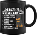 Rottweiler Property Laws 11 Ounces Ceramic Mug Cup, Funny Rottweiler Dog Coffee Tea Mug Cup, Home Girls Room Office Decor, Christmas Birthday Gifts for Dog Lovers Rottweiler Mom Owner Girls