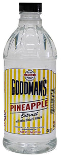 Goodman's Natural Pineapple Extract - Gluten-Free, Non-GMO, Kosher, Low Carb & Low Calorie, Low Alcohol, No Artificial Color, No Animal Products, No Sugar -Tropical Flavor for Baking & Cooking -1 Pint