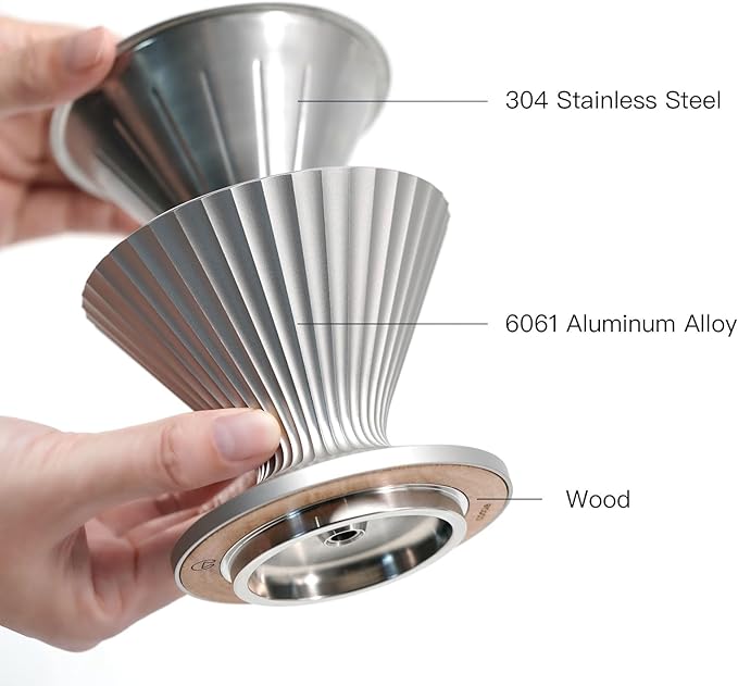 Pour Over Coffee Dripper Drip Coffee Pour Over Maker Resuable Blossom Cone Funnel Stainless Steel Metal Coffee Filter for Travel, Camping, Office, Home, Coffee Maker Brew (Sunset Blush)