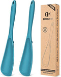 Pack of 2 Cooking Spoons for Non Stick Cookware, Multifunction Spatula Spoon BPA-Free, One-Piece Design, Suitable for Scooping, Scraping, Serving and Mixing (BLUE-BLUE)