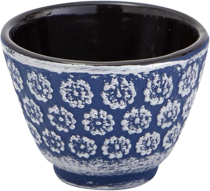 Juvale Japanese Cast Iron Teapot with Infuser - Enhanced Heat Retention in Cast Iron Kettle - Includes Stainless Infuser Basket & Trivet for Teapot Filter Set - 32 Oz, Blue