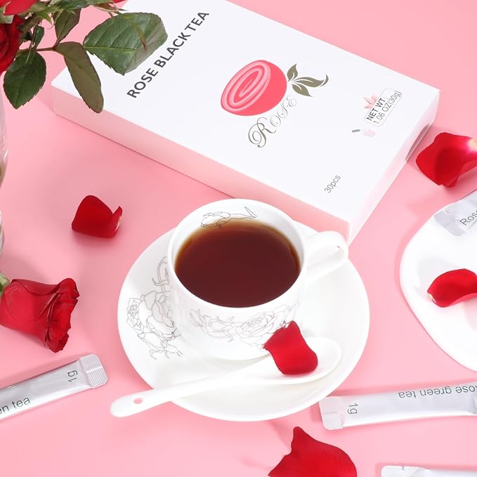 Taiping HK Rose Tea Classic-100% Tea Leaves 10 Single Serve Stick Packs Instant Tea Unsweetened No Additives On-the-Go for Travel, Work, Outdoors , Helps Support Digestive Health Hot or Iced Teas (10Count)