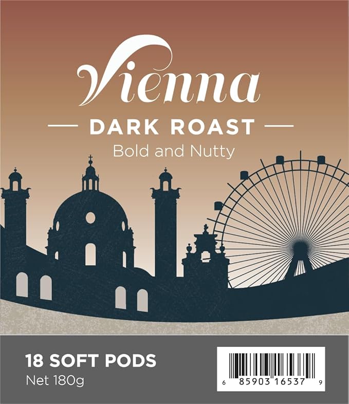 Wolfgang Puck Coffee, Vienna Coffee House, 9.5 Gram Soft Pods, 18 Count (Pack of 6)
