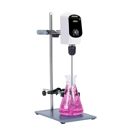 Electric Overhead Stirrer Mixer 100-2000RPM Max.20L(H₂O) LCD Display Digital Overhead Stirrer Mixer 10000mPas Powerful Lab Stirrers Mixer with Stirring Rod and Stand(Max.20L H₂O)