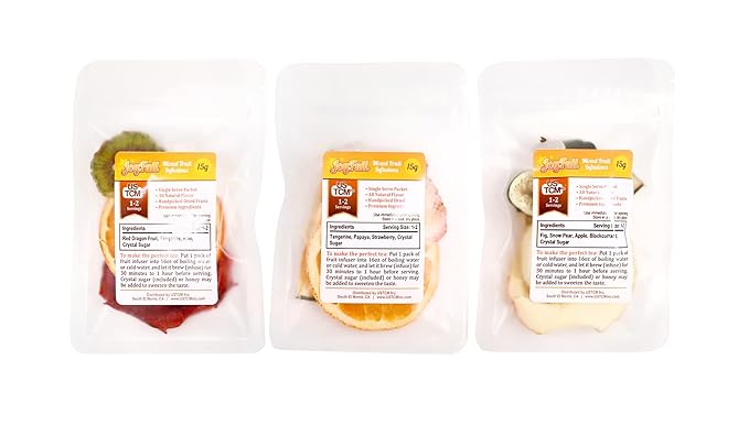 USTCM JoyFull Mixed Fruit Infusions Fruit Tea Single Pack All Natural Dried Fruits Mixed Flavors Make Perfect Tea! 15g (Combo 3, Pack of 3)
