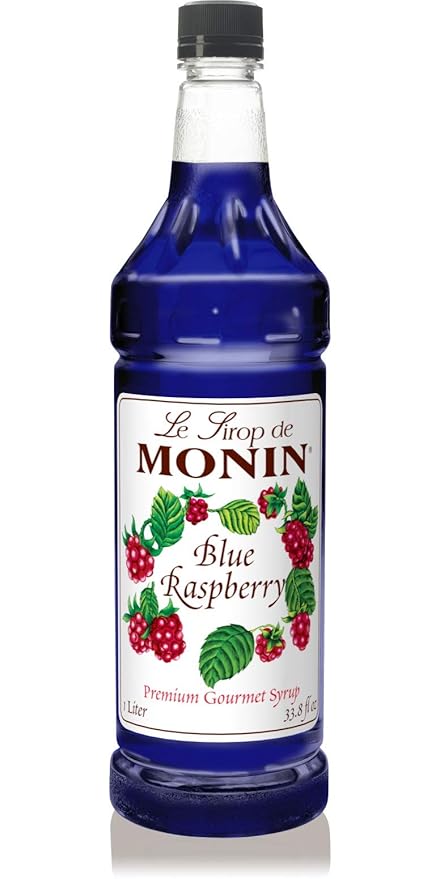 Monin - Blue Raspberry Syrup | Perfectly Sweet & Tart for Slushes, Cocktails and Sweet Treats (BPA Free Bottle, 33.8 fl oz)