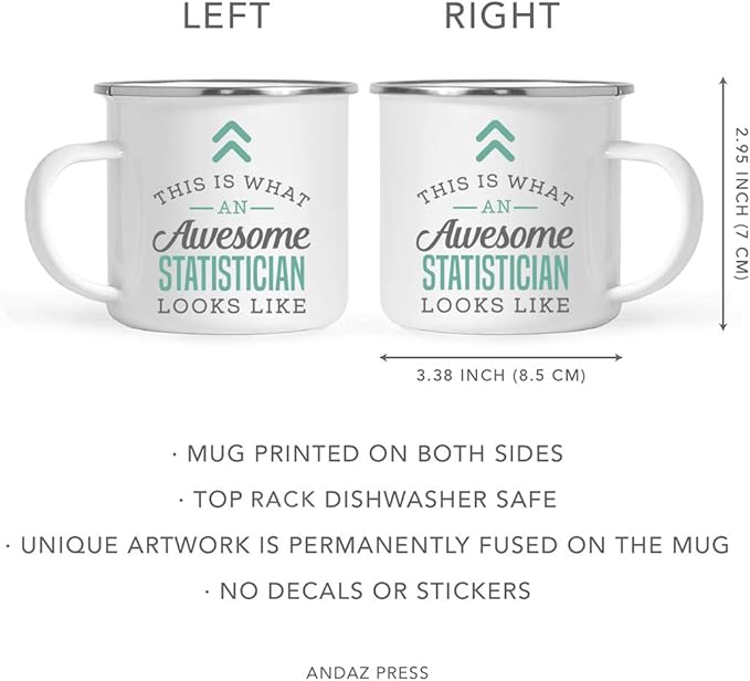 Andaz Press 11oz. Stainless Steel Campfire Coffee Mug Gift, This is What an Awesome Statistician Looks Like, 1-Pack, Birthday Gift Ideas Coworker Him Her, Includes Gift Box