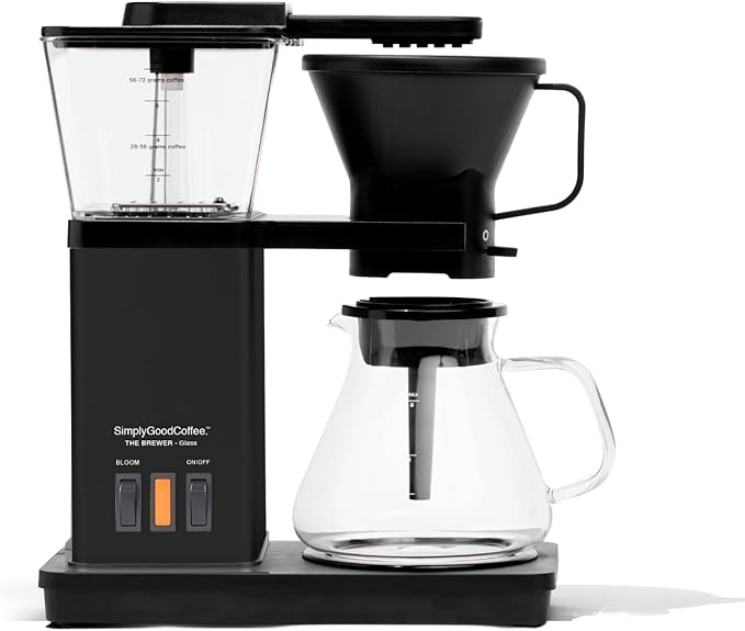 SimplyGoodCoffee Coffee Maker/Coffee Machine. 8 Cup Automatic Drip Pour Over Coffee Brewer With Vynil Wrap Custom Kit. Easy To Use, Gold Cup Standard. Matte Black