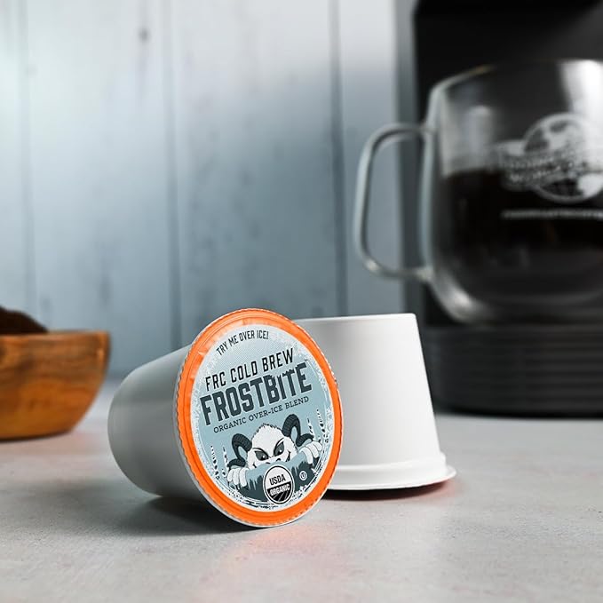 FRC Organic Frostbite Cold Brew Pods | Mold & Myco 3rd Party Tested, USDA Organic, Kosher | Med Roast, 24 Pods for Kcup Brewers