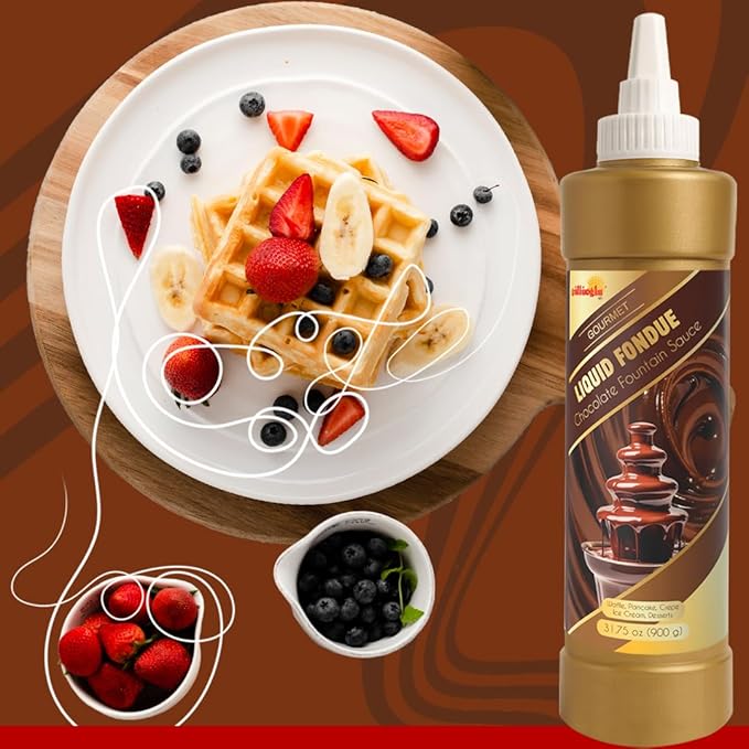 Gulluoglu Topping Sauce – Liquid FonduDessert Sauce, 30.42 fl oz 900g | Squueze Bottle | Perfect for Ice Cream, Cakes & Coffee, Topping (6 pack, Liquid Fondu)