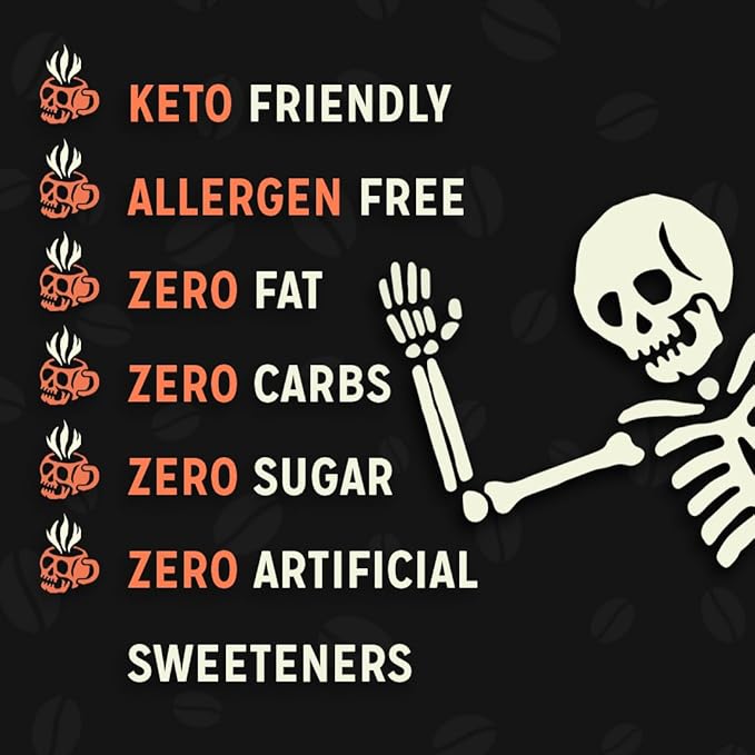 Bones Coffee Company Sugar Rush, Sugar Cookies Flavored Coffee, Medium Roast Low Acid Arabica Beans Compatible with Auto drip and French Press Coffee Maker, 12 Oz Whole Bean