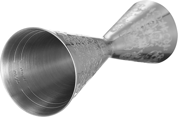 Double Cocktail Jigger Slim Style Measuring Jigger with Etched Pattern (Polisehd Spirit)
