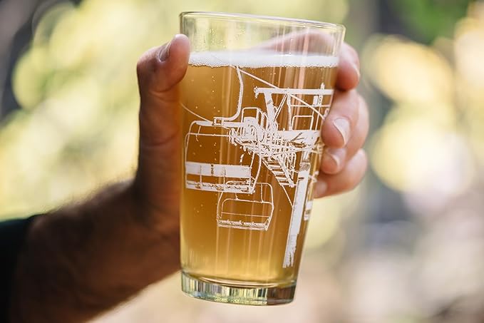 Rustic Moose Pint Glasses by Black Lantern - Set of 2 Beer Glasses with 16oz. Capacity