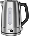 Kndko Electric Kettle,Temperature Adjustmenet, Stainless Steel Filter and Kettle,1.7L Tea Kettle & Hot Water Boiler For Coffee & Tea, Automatic Shut Off, 1500W, Silver