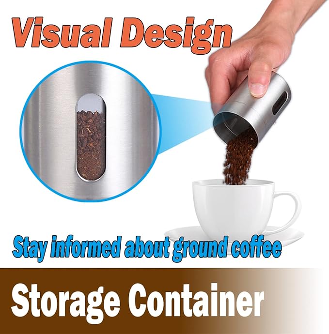 Manual Coffee Bean Grinder with Ceramic Burr Adjustable Coarseness Capacity 30g Portable Hand Mill for Home Office Traveling Camping