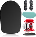 Compatible with Kitchen Aid Mixer Slider for 4.5-5 QT Stand Mixer, Kitchen Aid Sliders for Countertop, Mixer Slider Mat for Kitchen Aid Stand Mixer, W/ 2×Cord Holder, 1×Silicone Scraper (Black)