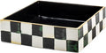 MACKENZIE-CHILDS Ceramic Luncheon Napkin Holder, Kitchen Napkin Holder for Table and Countertop, Black-and-White Courtly Check