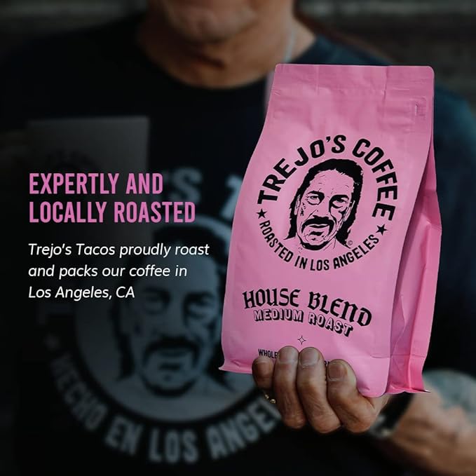 Trejo's Coffee House Blend Medium Roast Whole Bean Coffee, 5 lbs Bag, 100% Arabica
