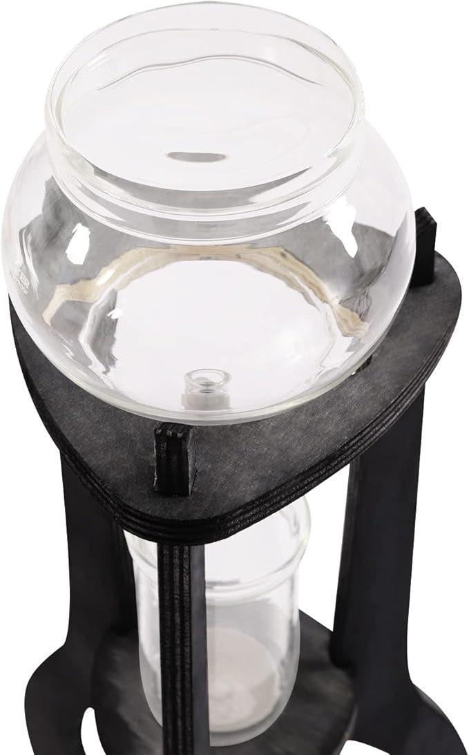 6-8 Cups 600ml Iced Coffee Cold Brew Drip Tower Coffee Maker Glass Cold Brew Coffee Makers Drip Coled Coffee Tower Iced Tea Maker for Home Office (Grey)