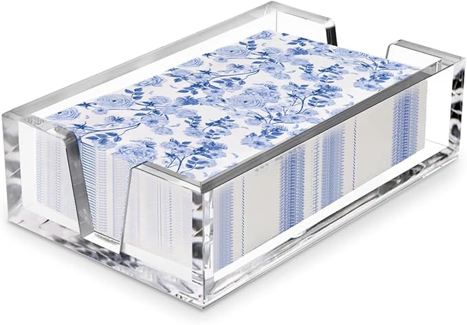 Acrylic Guest Towel Holder Tray for Bathroom – Napkin Holder for Disposable Paper Towels, Hand Towel Organizer for Vanity or Bathroom, Clear Bathroom Accessory, 8.7 x 5.2 x 2.5 Inch Size
