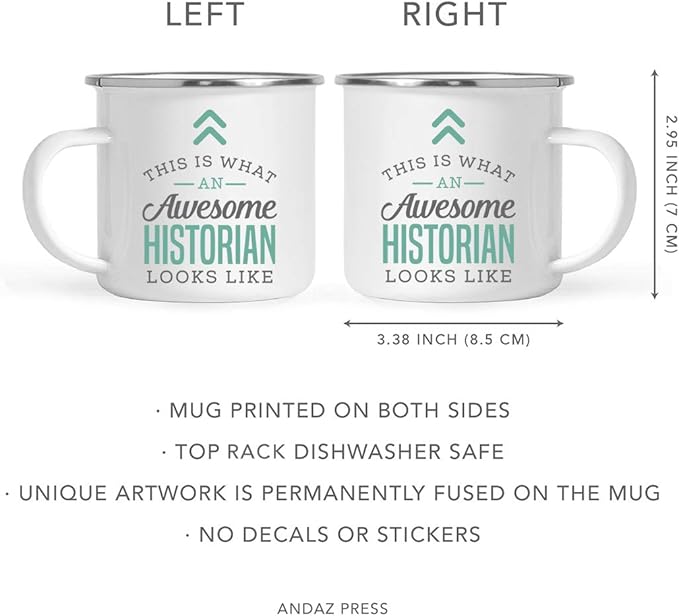 Andaz Press 11oz. Stainless Steel Campfire Coffee Mug Gift, This is What an Awesome Historian Looks Like, 1-Pack, Birthday Gift Ideas Coworker Him Her, Includes Gift Box