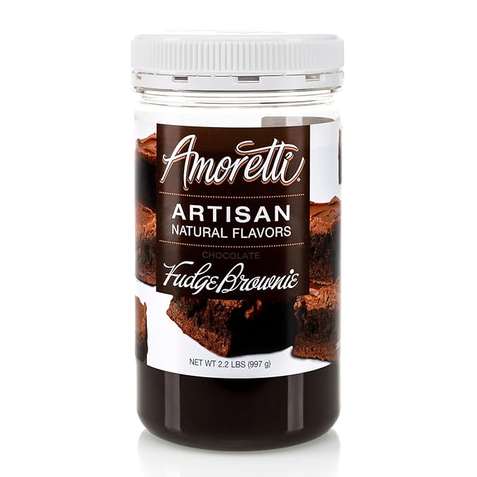 Amoretti - Natural Chocolate Fudge Brownie Artisan Flavor Paste, 2.2 lbs, Perfect For Ice Cream, Beverages, Cakes, and more, Preservative Free, Vegan, Gluten Free, No Artificial Sweeteners