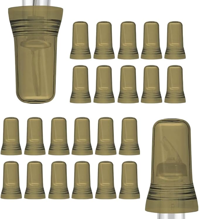 Esatto 24 Pieces Pour Spout Covers Champagne Liquor Bottle Toppers, Universal Bottle Pour Dispenser, Liquor Bottle Covers Bottle Cover Dust for Home Kitchen Tools Supplies (Champagne)