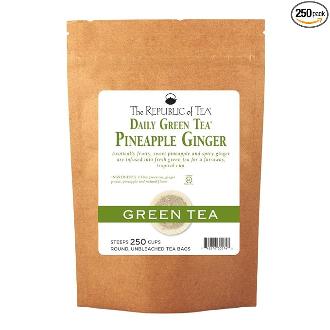 The Republic of Tea – Pineapple Ginger Daily Green Tea, 250 Tea Bags